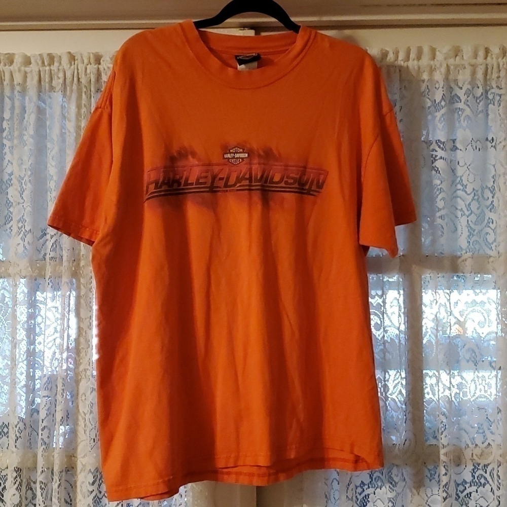 Harley Davidson Corpus Christi Texas Men's Orange Tee Size XL